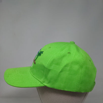 St. Lucia Strapback Hat Green One Size Adjustable Embroidered Palm Tree 6 Panel