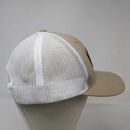 Richardson Trucker Hat Beige One Size Builders FirstSource Leather Patch Mesh