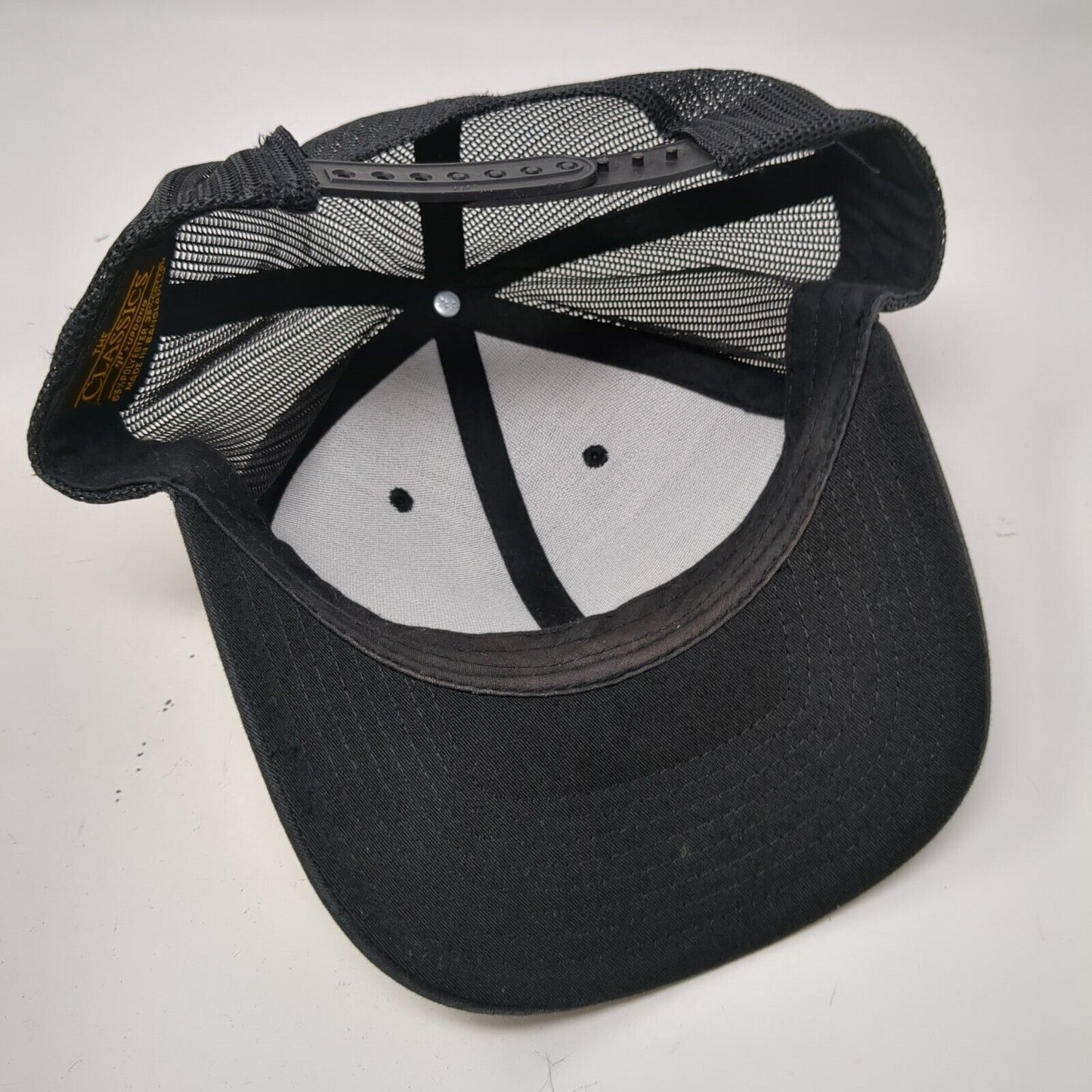 The Classics Yupoong Snapback Mesh Back Trucker Hat Black OSFA Adjustable