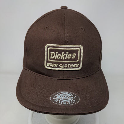 Dickies Work Clothes Patch Fitted Hat Brown Medium Solid 6 Panel