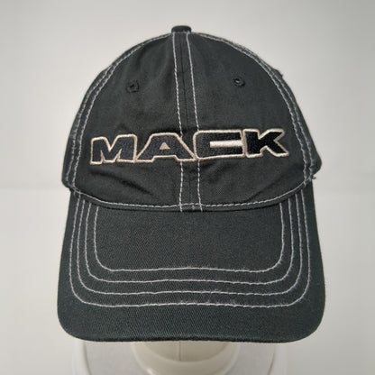 MACK Snapback Hat Black One Size Adjustable Embroidered 6 Panel Cotton