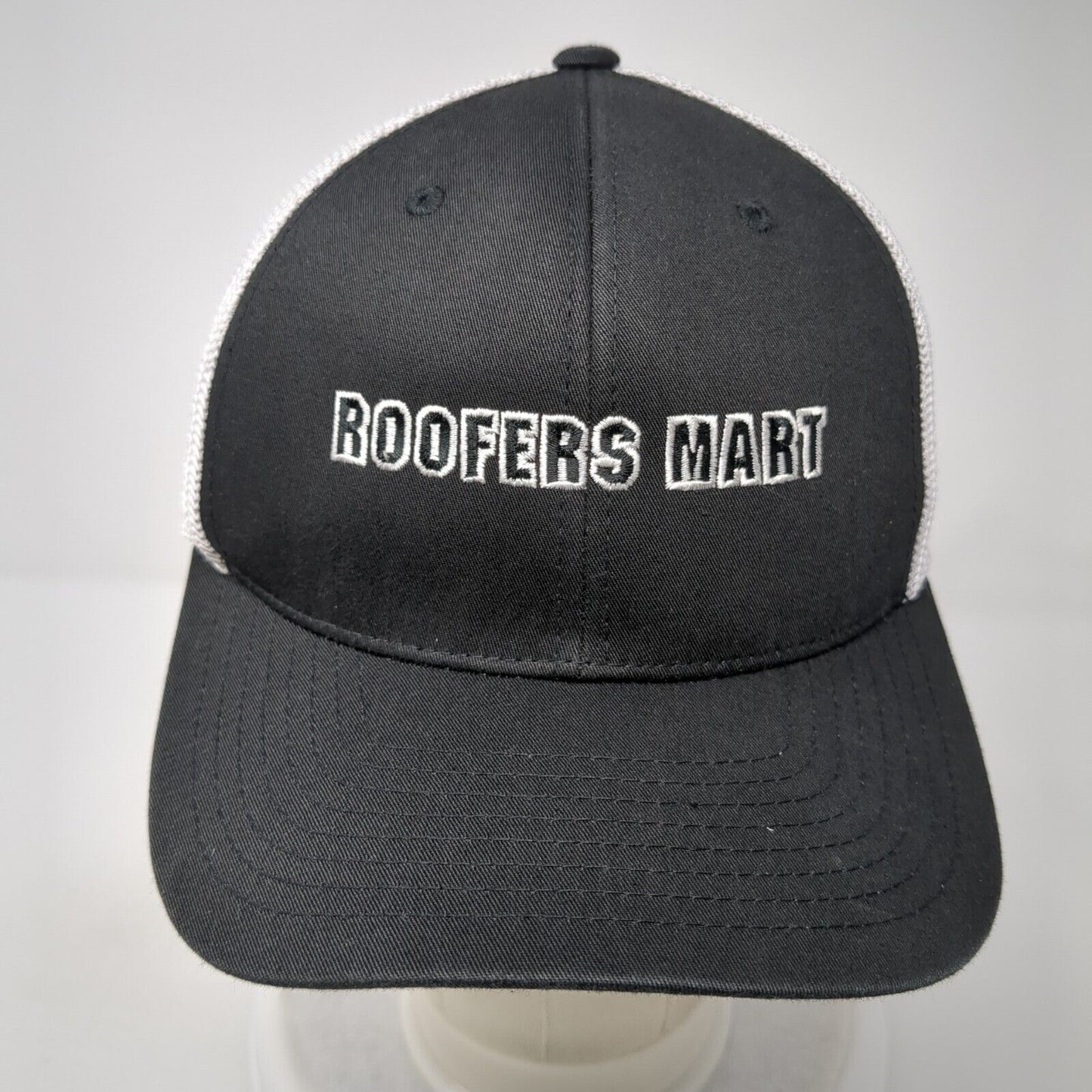 Roofers Mart Fitted Mesh Back Trucker Hat Black One Size Colorblock