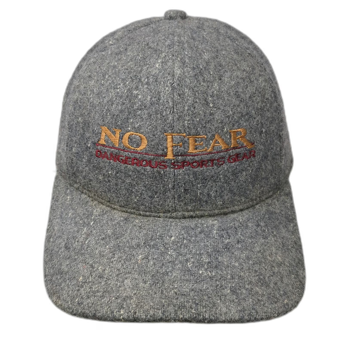 No Fear Baseball Cap Gray One Size Strapback Dangerous Sports Gear Wool Hat