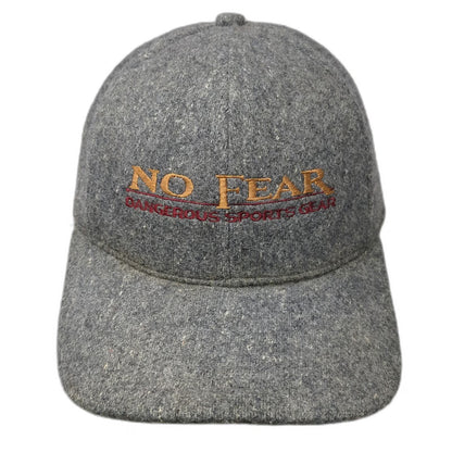 No Fear Baseball Cap Gray One Size Strapback Dangerous Sports Gear Wool Hat