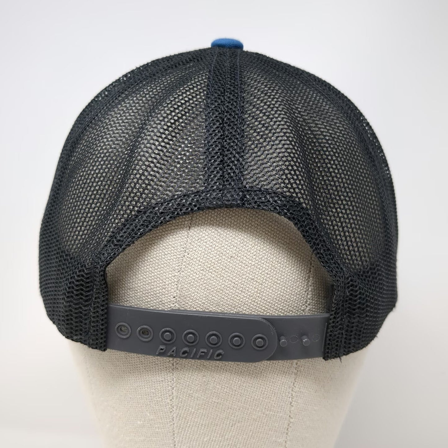 Pacific Headwear Trucker Hat Gray Blue One Size Employee Owner Mountain Mesh