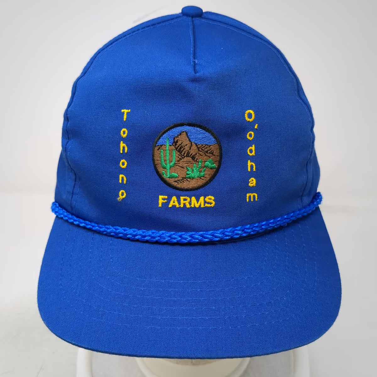 Speedway 5 Panel Blue One Size Tohono O'odham Farms Snapback Hat Rope Brim