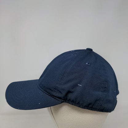 Unbranded Slideback Hat Blue OSFM Adjustable Vented Holes 6 Panel Blank