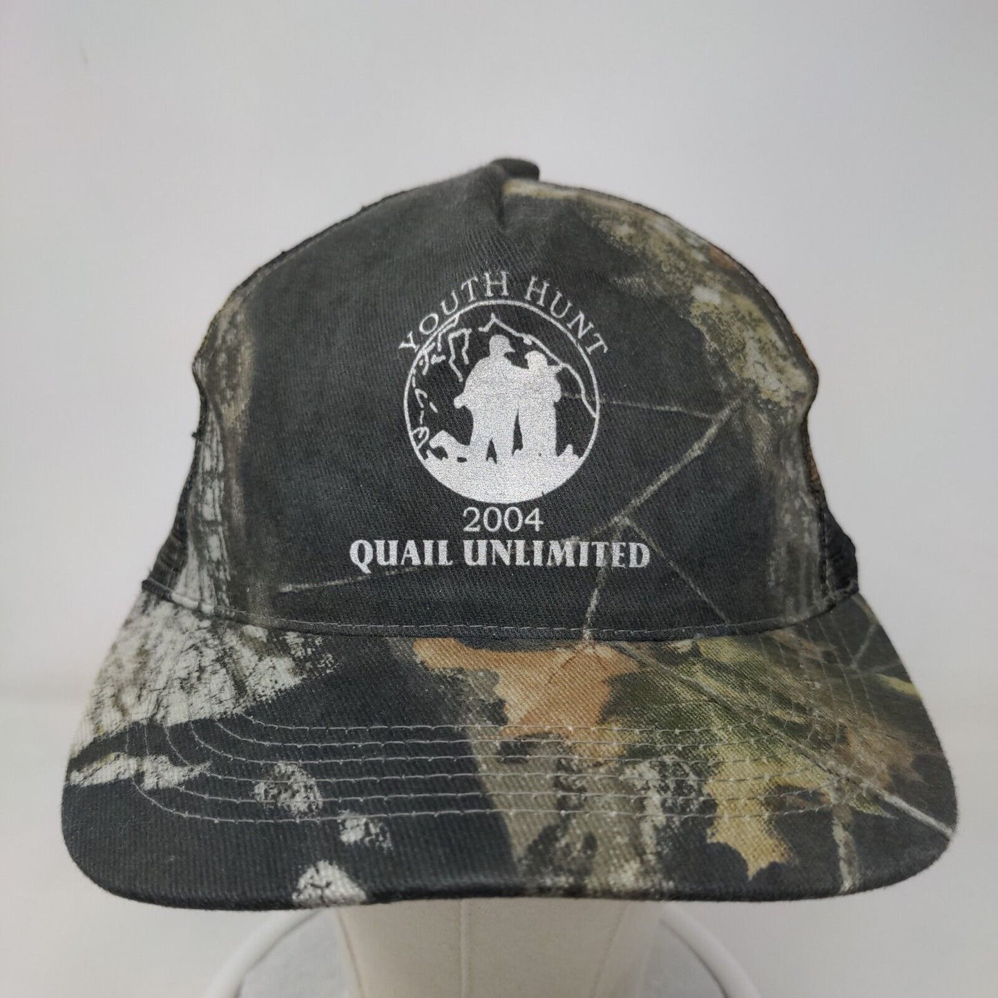 Youth Hunt 2004 Quail Unlimited Snapback Mesh Back Trucker Hat Camo One Size