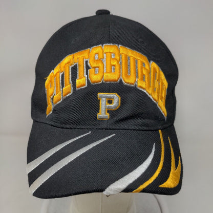 Pittsburgh Strapback Hat Black One Size Embroidered 6 Panel Blue Ocean