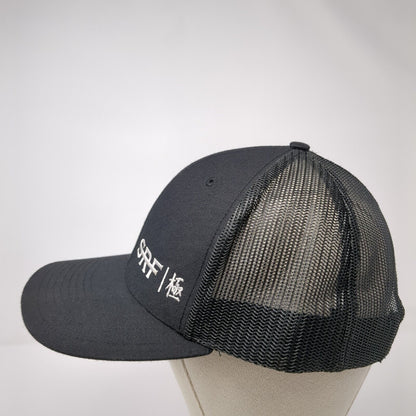 SRF Snapback Trucker Hat Black OS Adjustable Embroidered Mesh Back Richardson