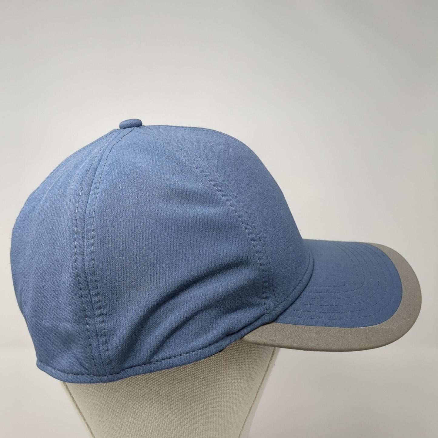 Russell Fitted Hat Blue One Size Stretch Gray Trim 6 Panel Outdoor