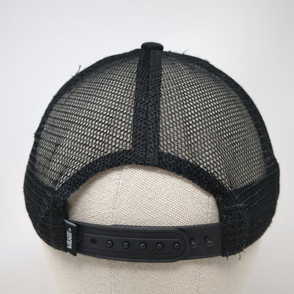 Vans Trucker Hat Black One Size Off The Wall Skateboard Patch Mesh Snapback Foam