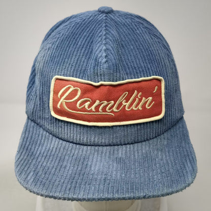 Stuntin 5 Panel Blue One Size Corduroy Ramblin' Patch Snapback Hat Adjustable