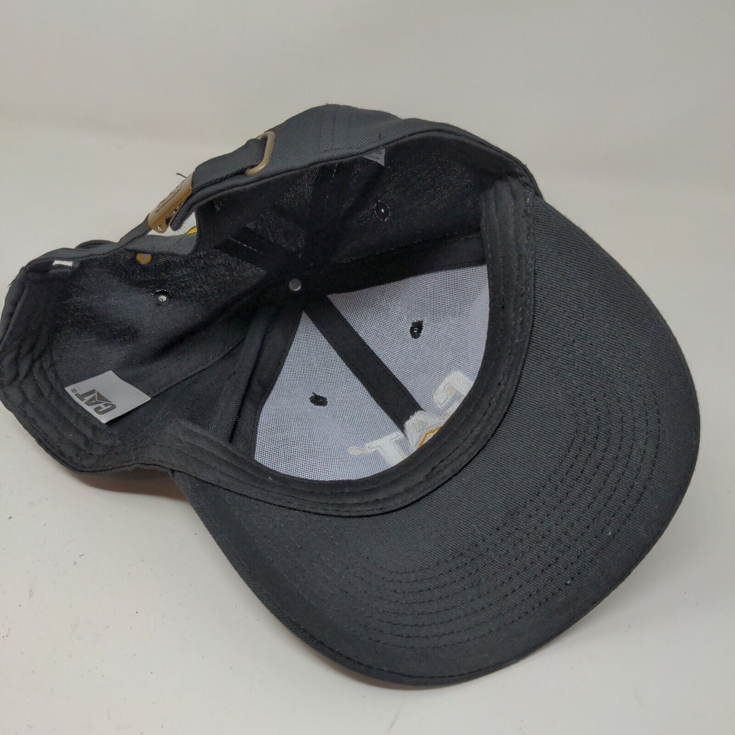 CAT Caterpillar Men's Slideback Hat Black Adjustable Embroidered Logo PolyCotton