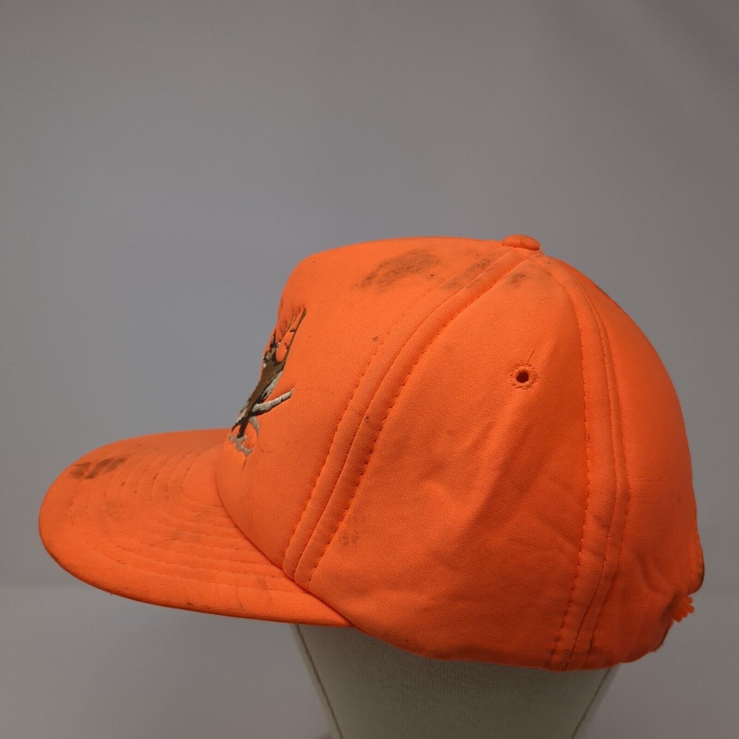 Deer Hunting Snapback Hat Orange One Size Adjustable Embroidered Mountain Top