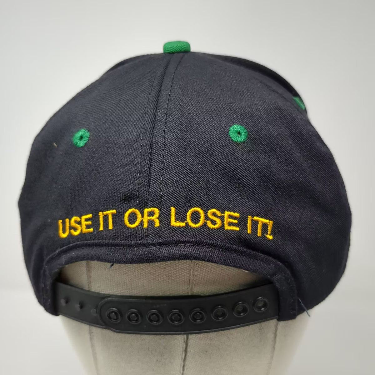 Energy Release Racing Snapback Hat Black Green One Size Embroidered Adjustable