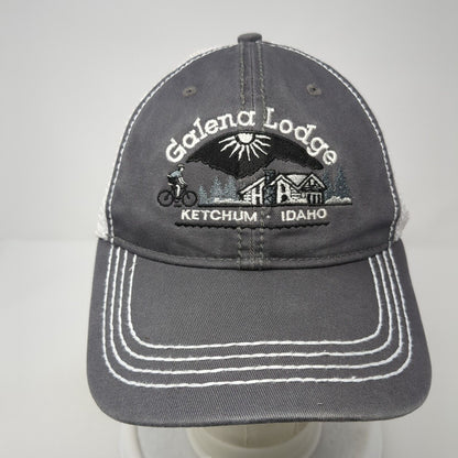 Galena Lodge Ketchum Idaho Snapback Trucker Hat Gray OS Mesh Back Fahrenheit