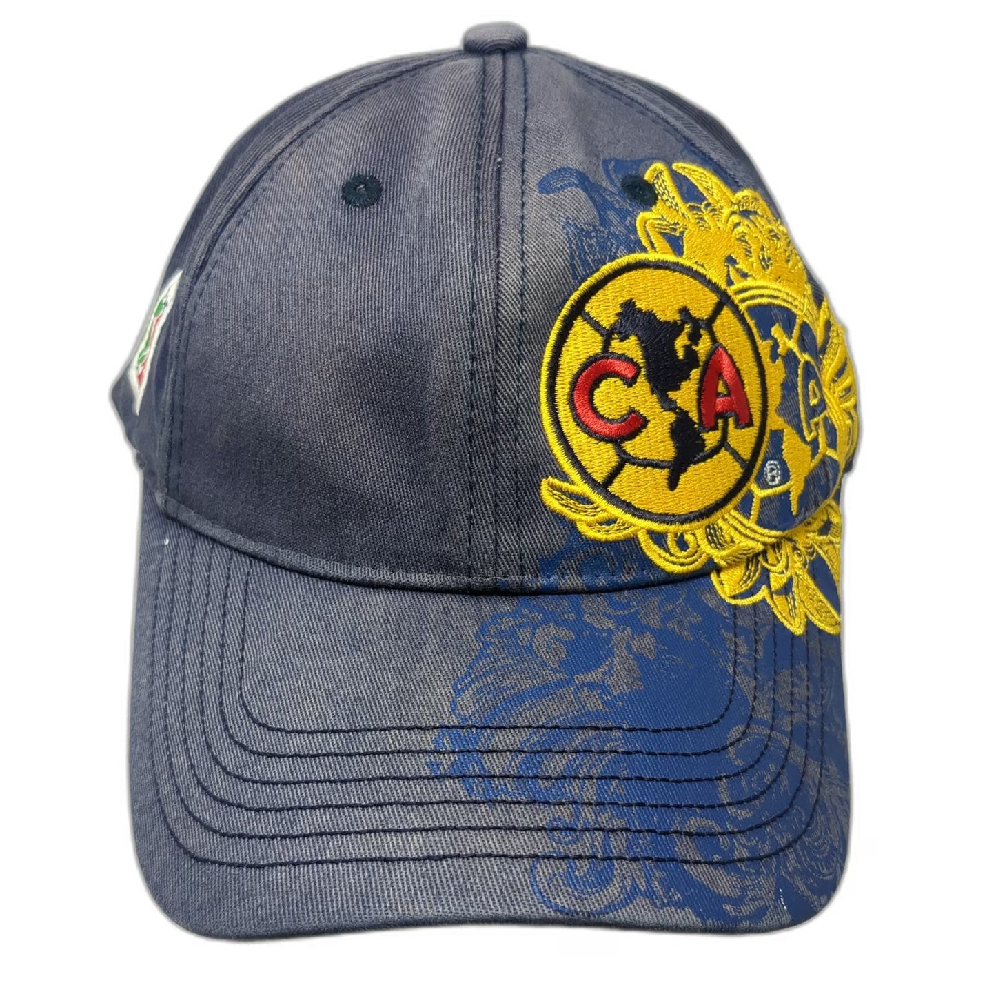 RX Club America Soccer Baseball Cap Blue Yellow M Fitted Stretch FMF Football