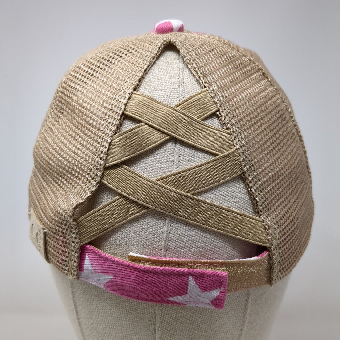 American Flag Strapback Trucker Hat Multi Kids Mesh Back Ponytail