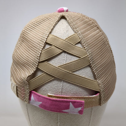 American Flag Strapback Trucker Hat Multi Kids Mesh Back Ponytail