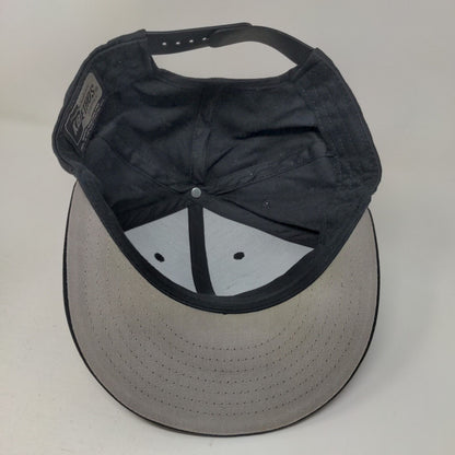 KB Ethos Snapback Hat Black One Size Adjustable Vented Holes 6 Panel Blank