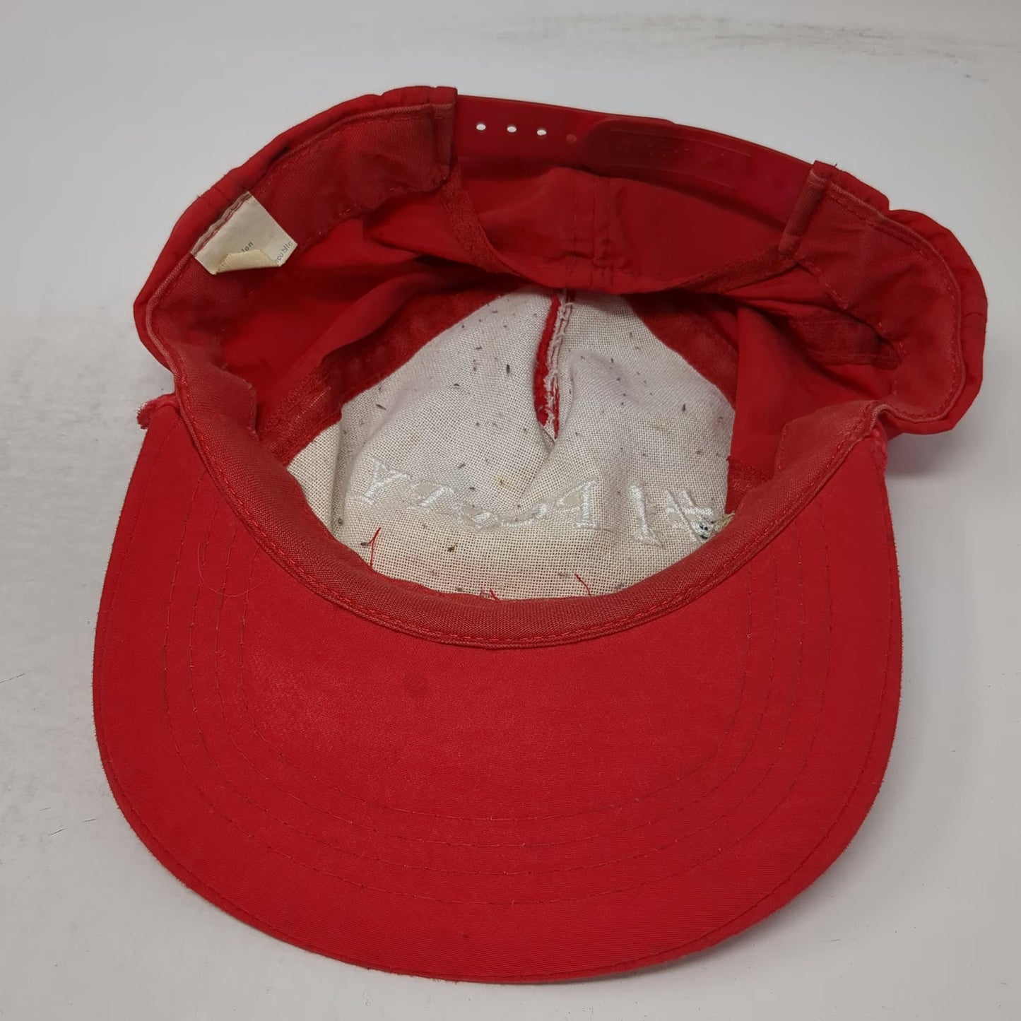5 Panel Red One Size #1 Poppy Nylon Rope Snapback Hat Embroidered Adjustable