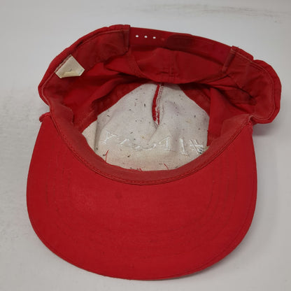 5 Panel Red One Size #1 Poppy Nylon Rope Snapback Hat Embroidered Adjustable