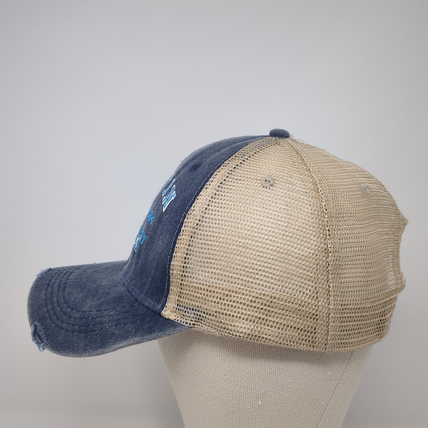 Destin Florida Stay Salty Snapback Trucker Hat Blue One Size Mesh Back