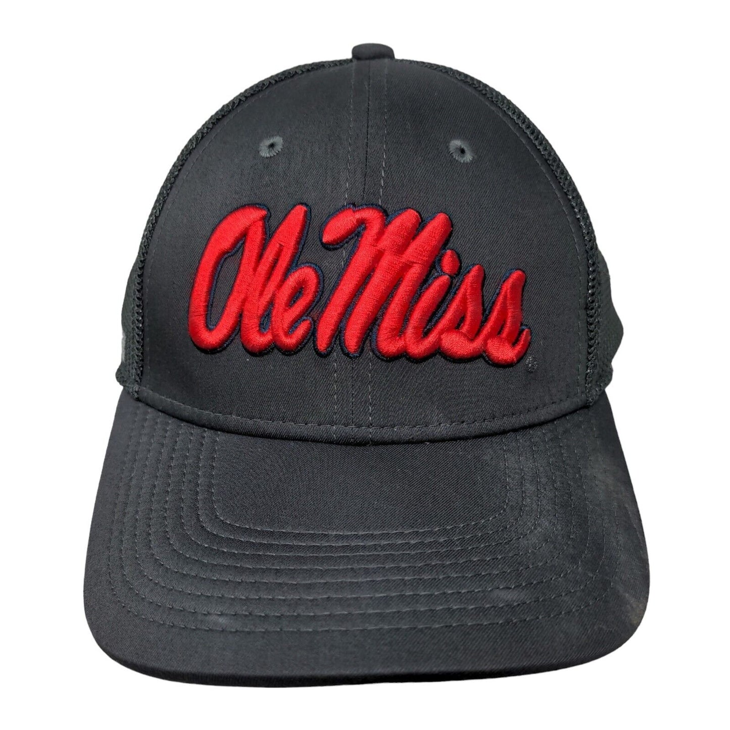 Ole Miss Rebels Fitted Mesh Back Hat Nike Legacy 91 Dri Fit Gray NCAA