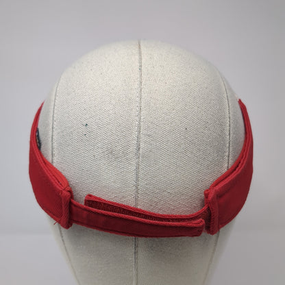 Sport-Tek Strapback Visor Hat Red One Size Adjustable Solid Blank