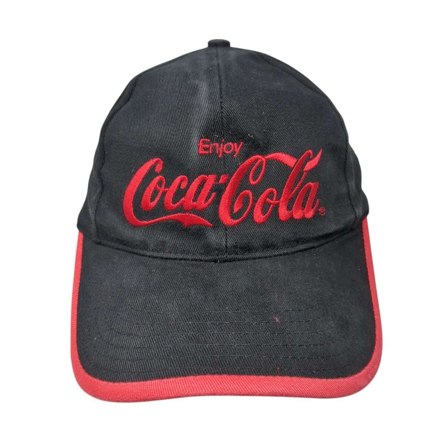 Enjoy Coca-Cola Slideback Hat Black One Size Adjustable Embroidered 6 Panel