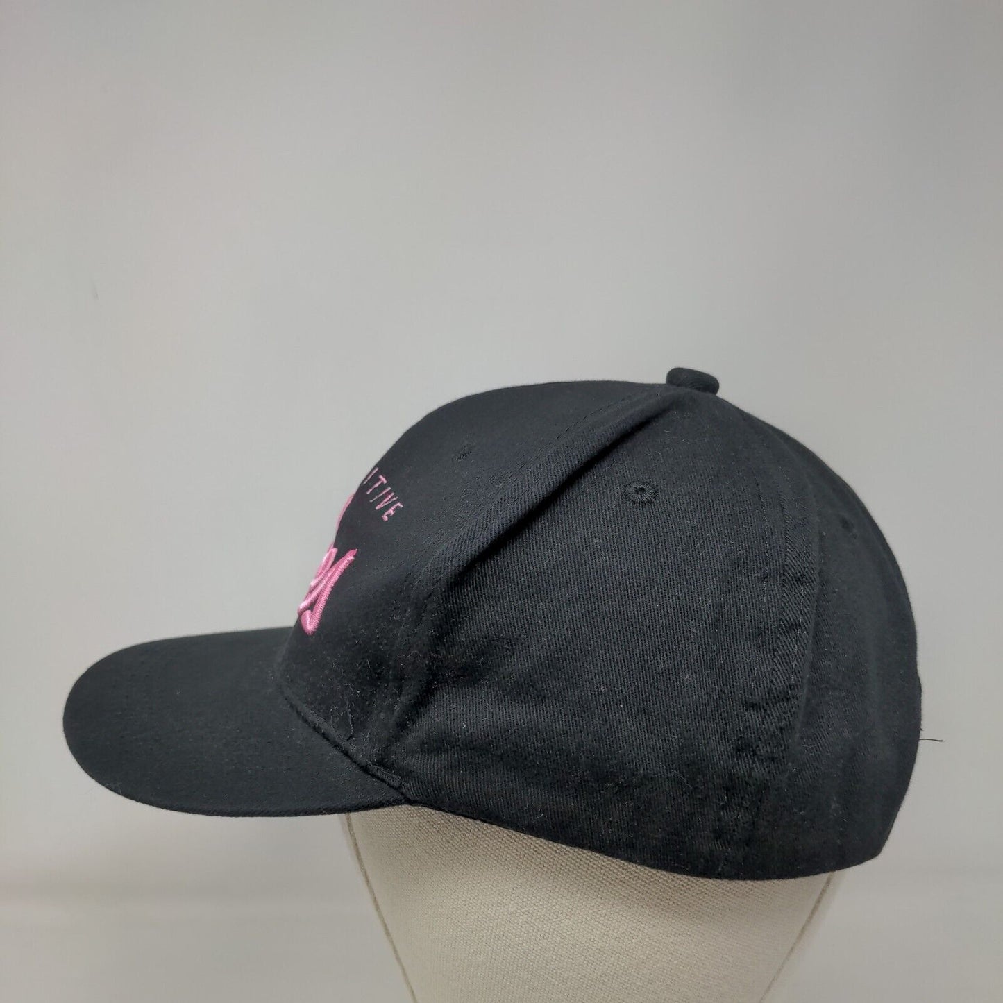 Positive Vibes Snapback Hat Black One Size Adjustable Embroidered 6 Panel Cotton