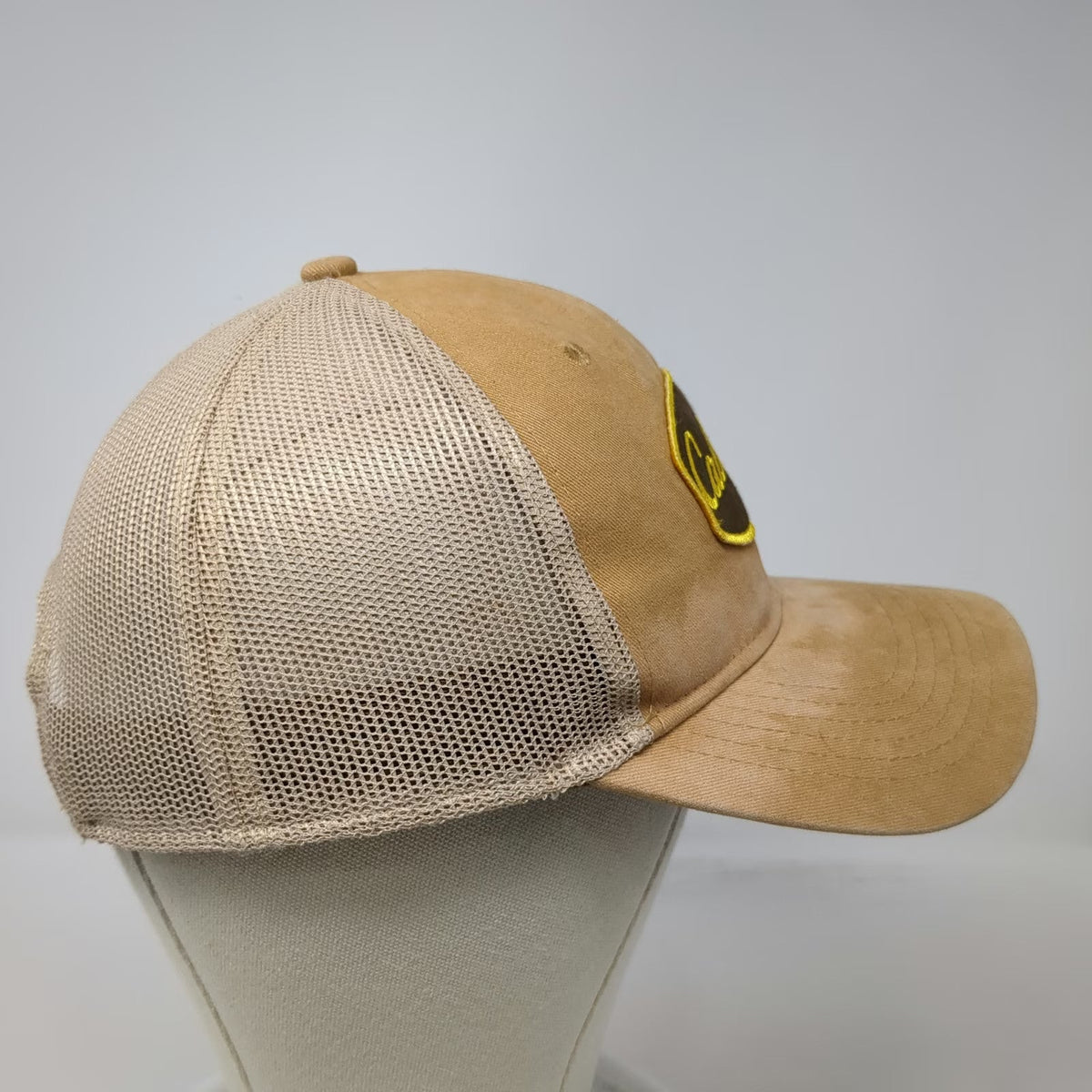 Cabela's Trucker Hat Brown One Size Snapback Mesh Back Embroidered Patch hat