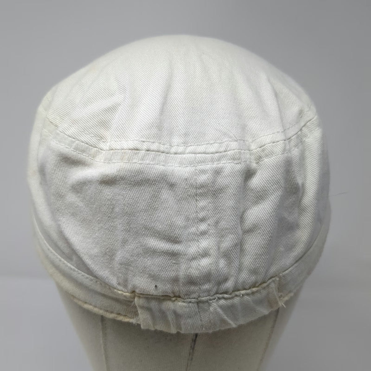 Army Cap White One Size Elastic Back Side Button Blank Plain Cadet Solid Hat