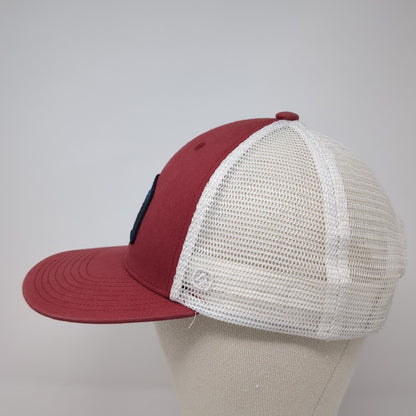 Coal Snapbacxk Trucker Hat Red One Size Adjustable Embroidered Mesh Back