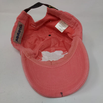 Adams Slideback Hat Pink One Size Embroidered Errybodyeats Leather Strap