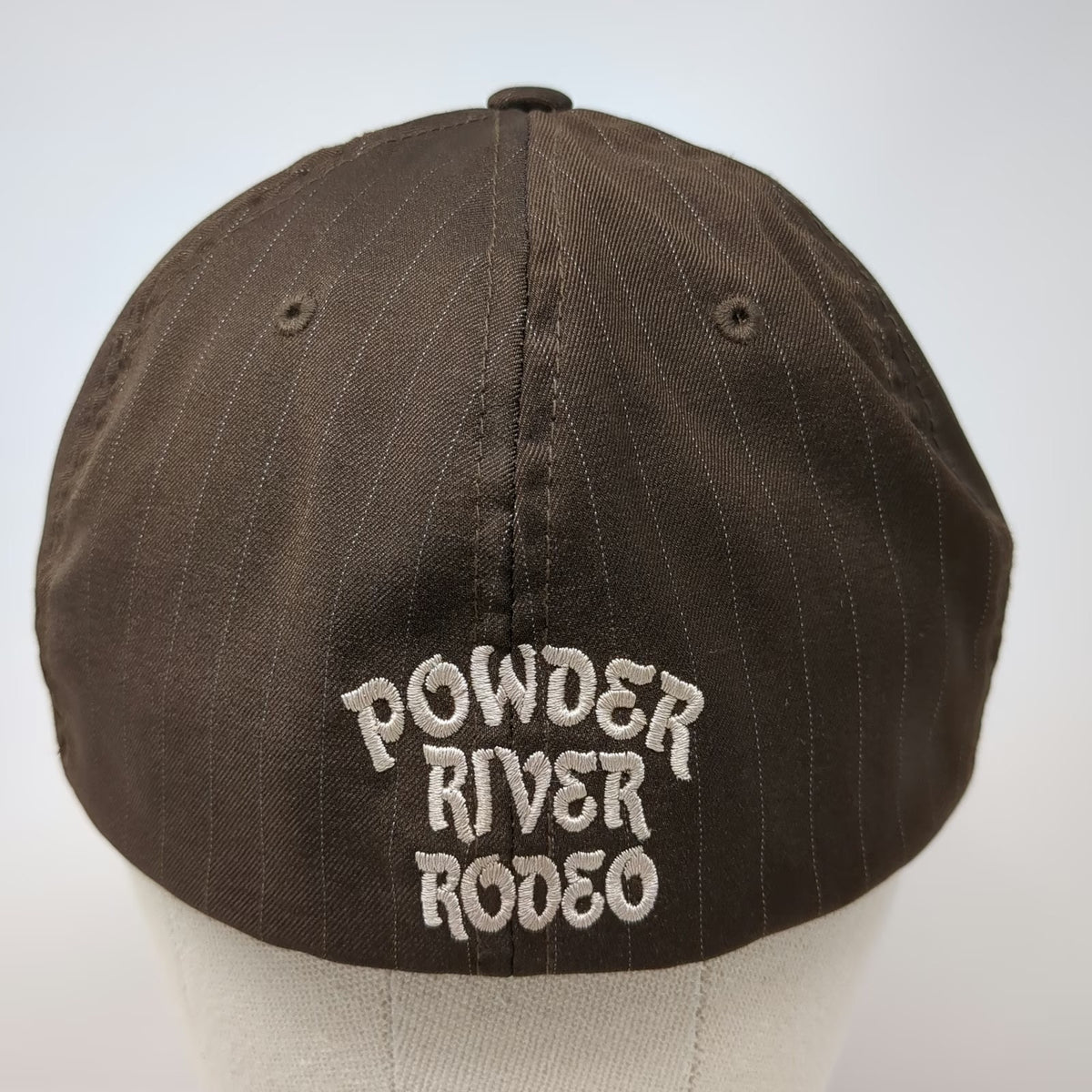 Flexfit Baseball Cap Brown XL Powder River Rodeo #23 Hat Fitted Embroidered
