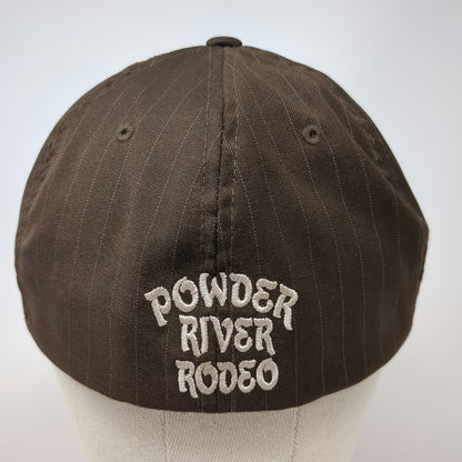 Flexfit Baseball Cap Brown XL Powder River Rodeo #23 Hat Fitted Embroidered