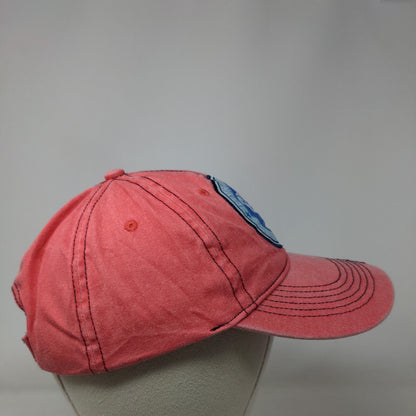 Myrtle Beach South Carolina Livin' Salty Strapback Hat Pink OSFA Embroidered