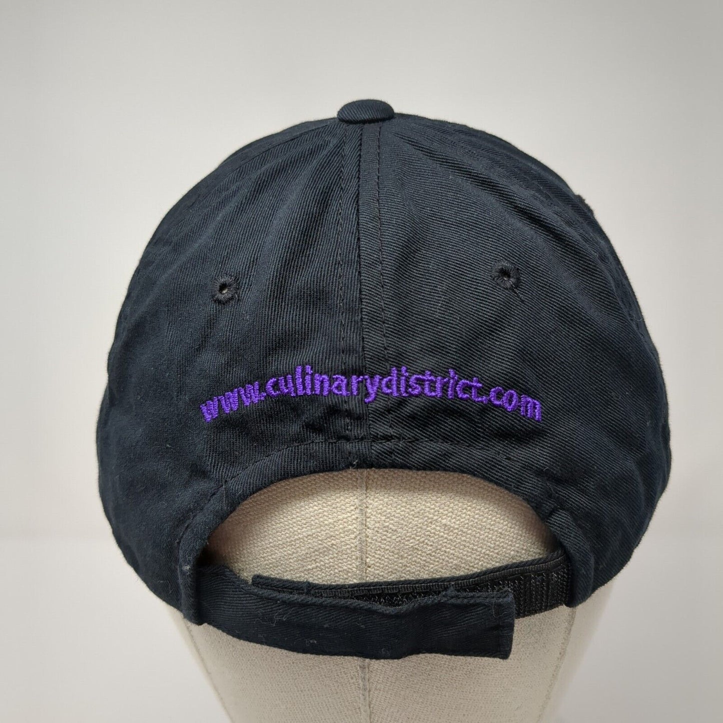 Chef Culinary District Strapback Hat Black One Size Adjustable Embroidered Magic