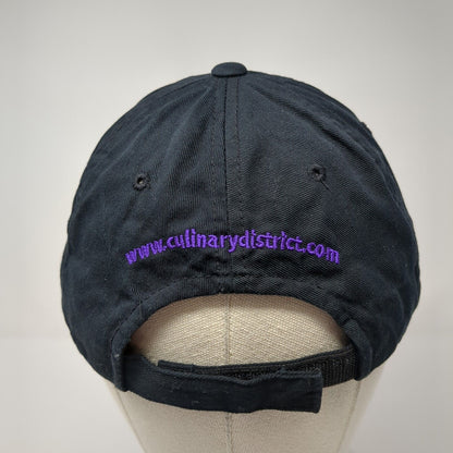 Chef Culinary District Strapback Hat Black One Size Adjustable Embroidered Magic