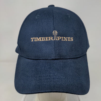 Timber Pines Strapback Hat Blue One Size Adjustable Embroidered Town Talk