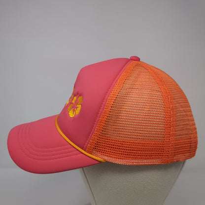Hibiscus Flower Trucker Hat Multicolor One Size Adjustable Mesh Back Rope