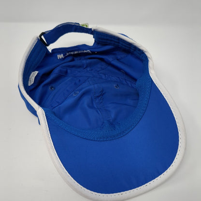 Fit One 5K 10K Half Marathon Greenlayer Strapback Running Cap Blue OS Adjustable