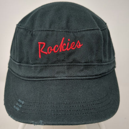 District Army Cap Black One Size Rockies Red Script Distressed Strapback Hat