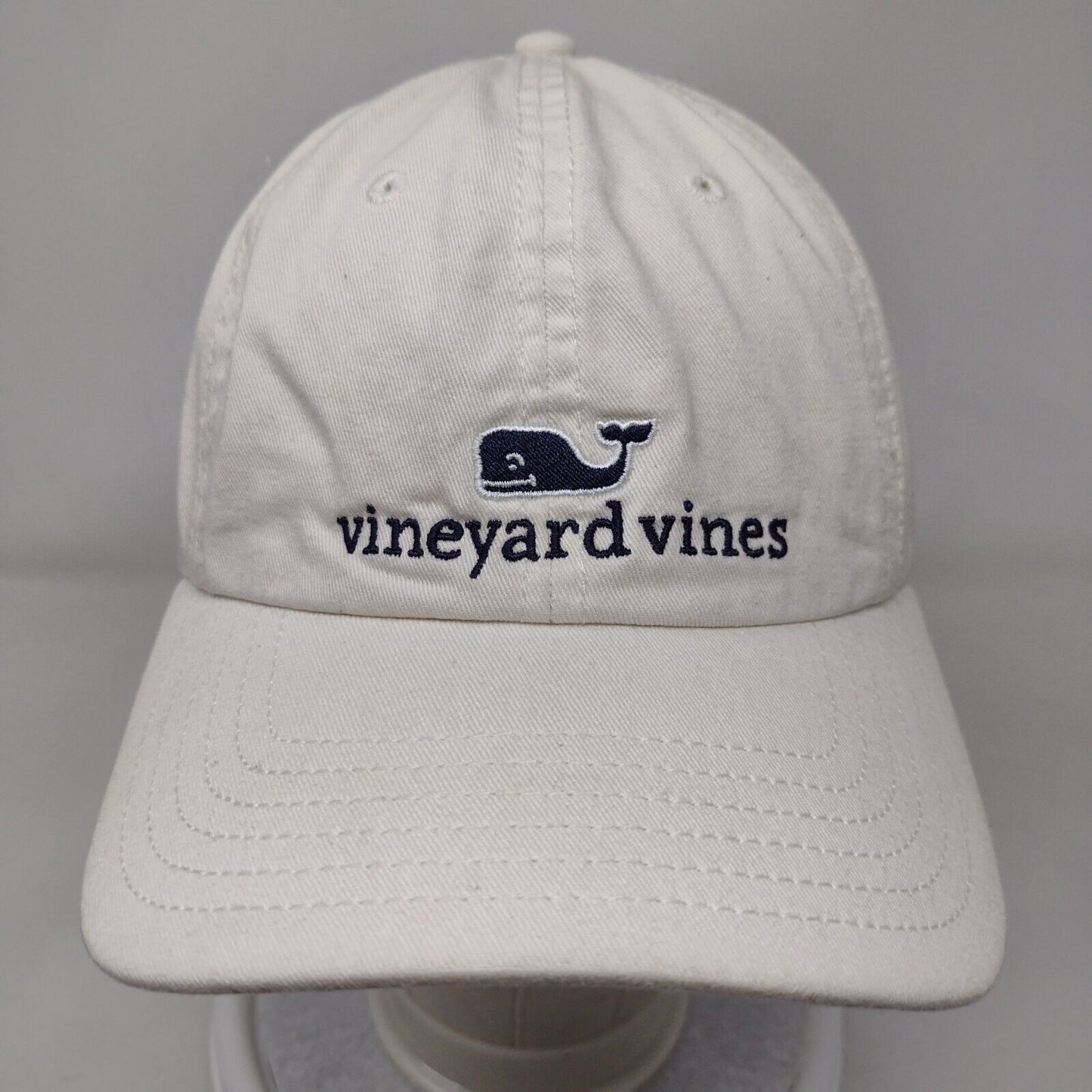 Vineyard Vines Whale Strapback Hat White One Size Adjustable Embroidered