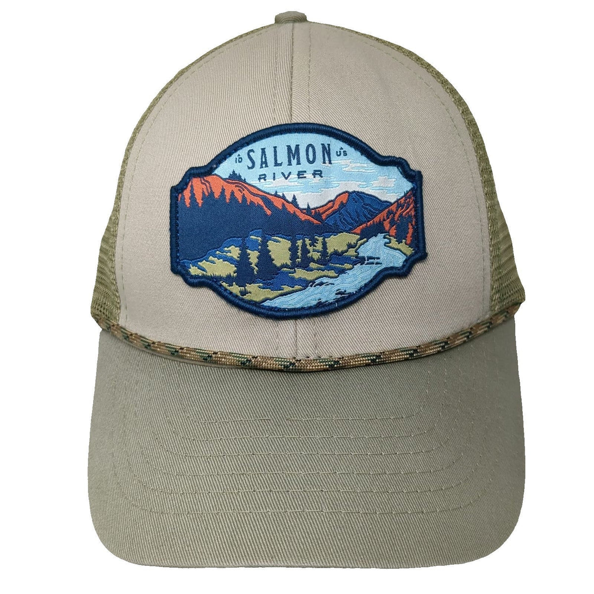Sendero Provisions Co. Trucker Hat Green One Size Salmon River Patch Rope Mesh