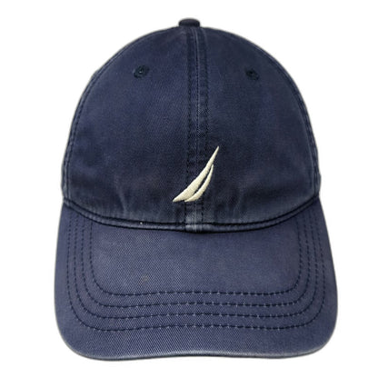 Nautica Baseball Cap Blue One Size Embroidered Sail Logo Slideback Cotton Hat