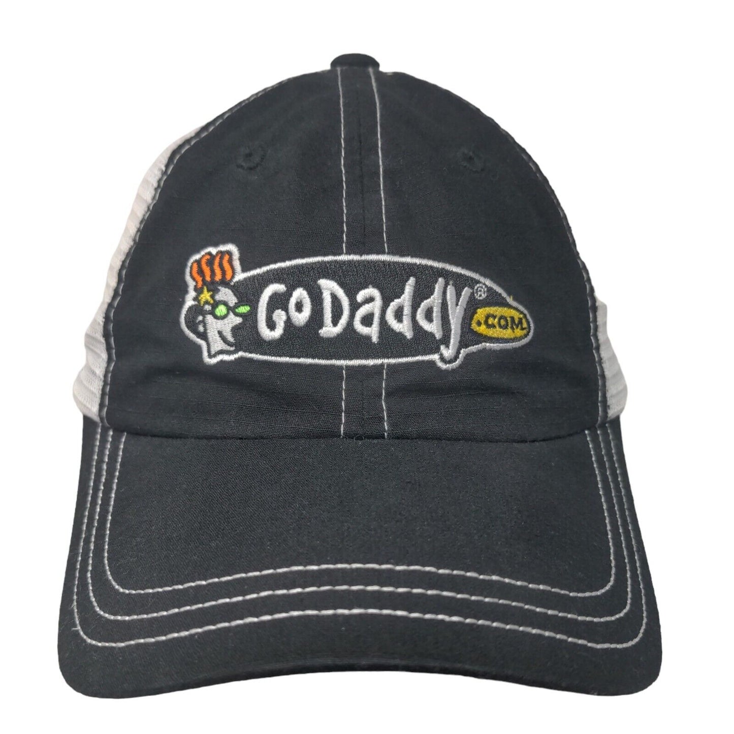 GoDaddy.com Strapback Mesh Back Trucker Hat Black One Size Stewart-Haas Racing