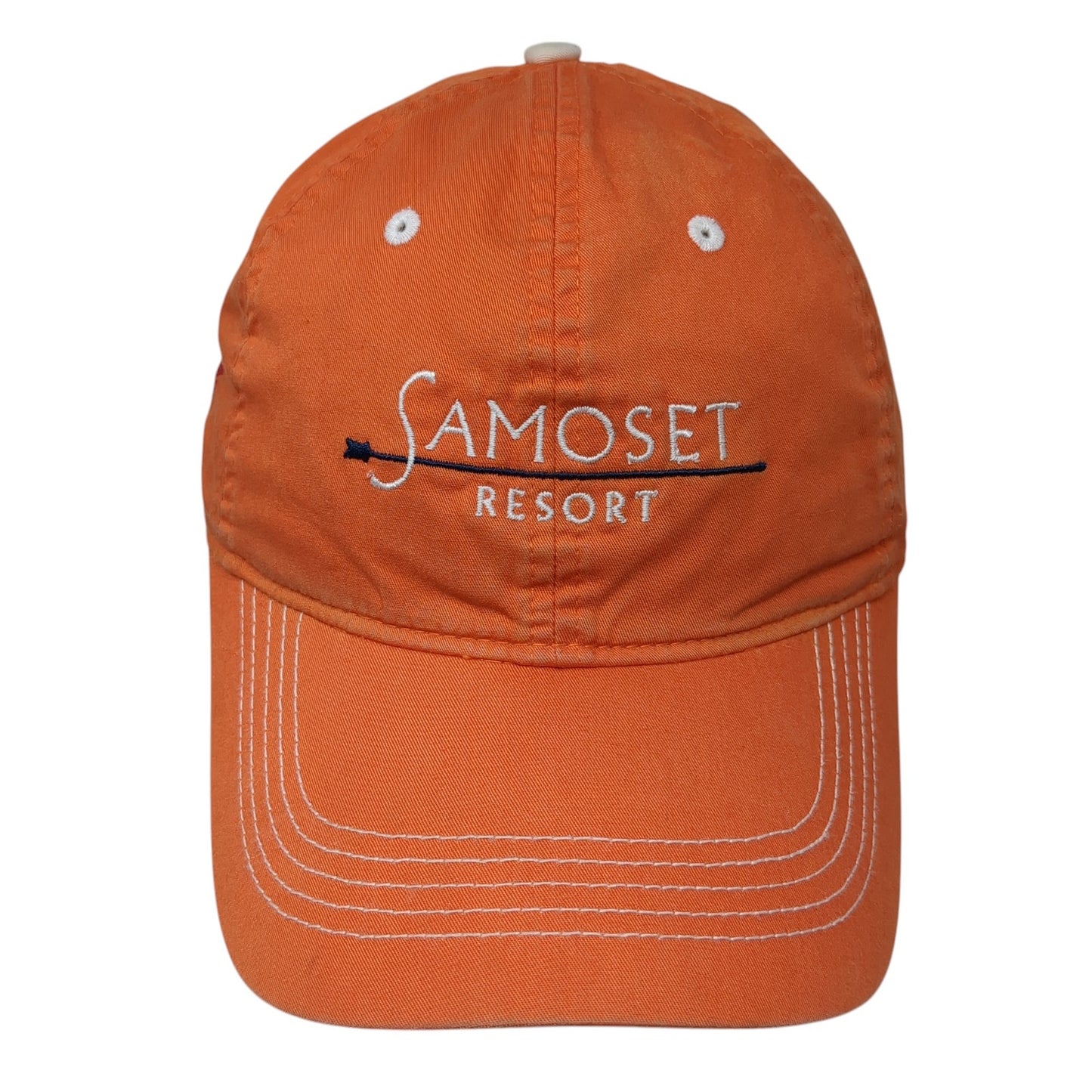 Samoset Resort Strapback Baseball Cap Orange OS Adjustable Classic Cut Ahead